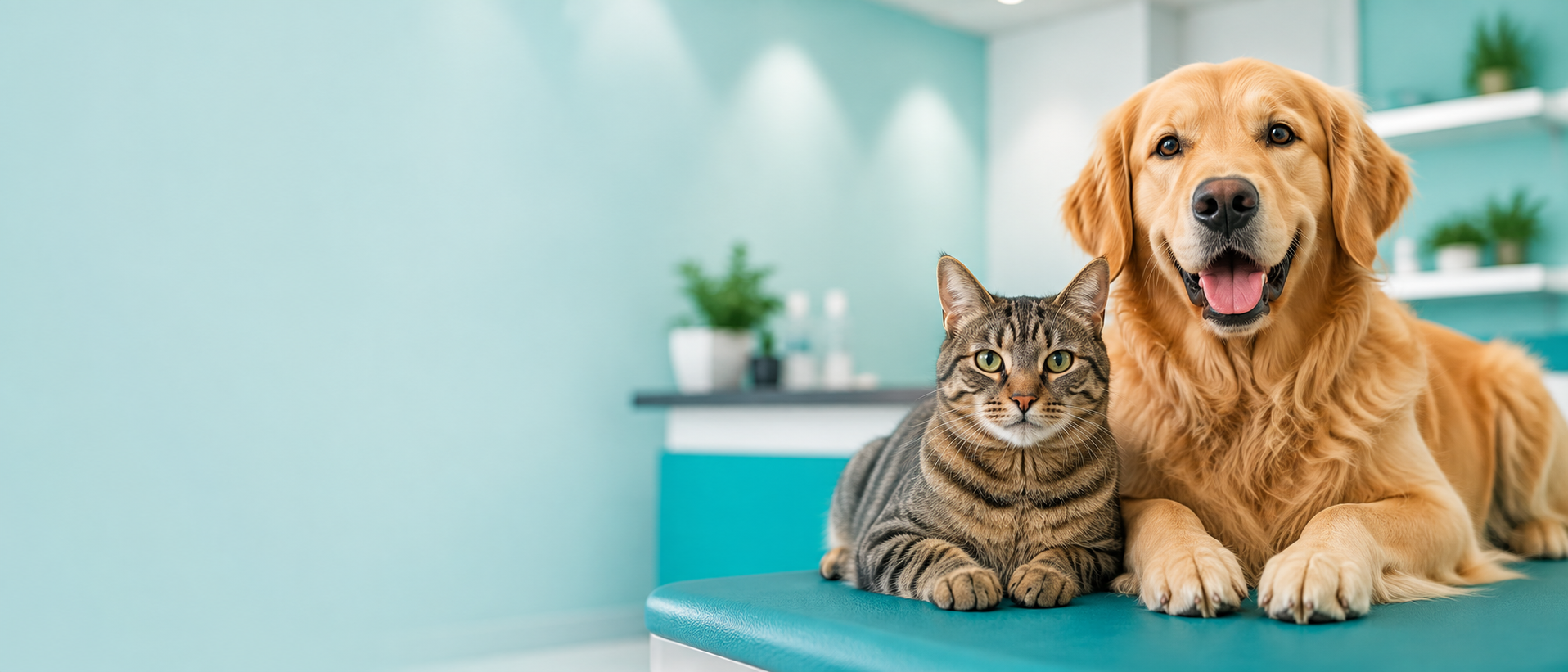 Mascotas en clínica veterinaria